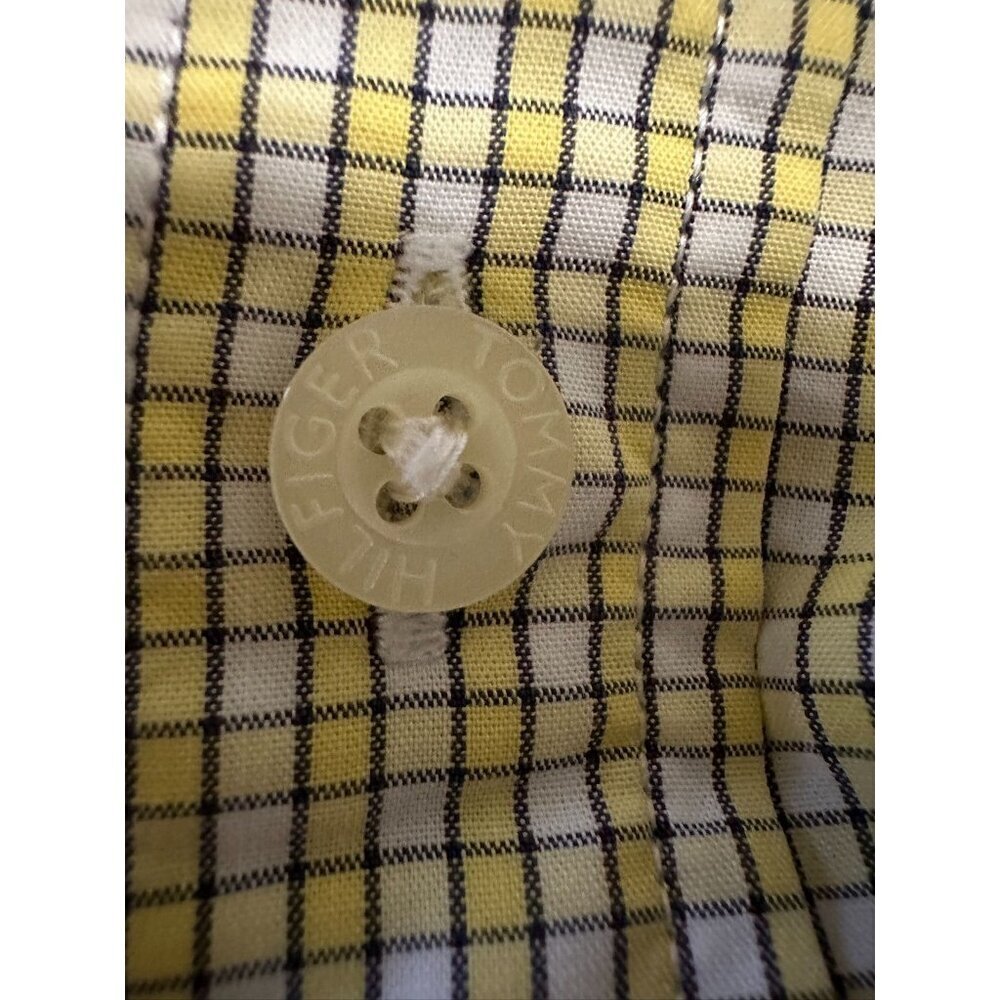 Tommy Hilfiger Men’s Yellow & White Micro Check Button Front Shirt XL 50” Chest - Picture 3 of 7